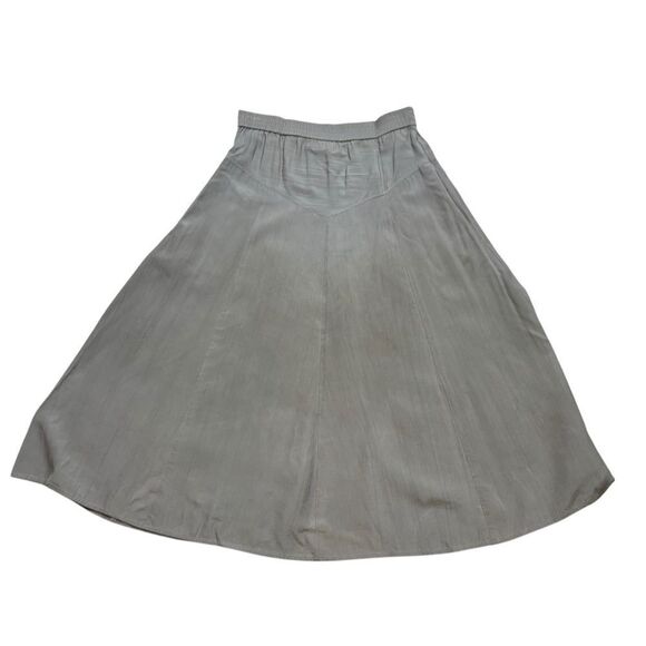 Vintage Ladies Easy Silk Grey 100% Silk Midi Skirt Size Small - Picture 1 of 12